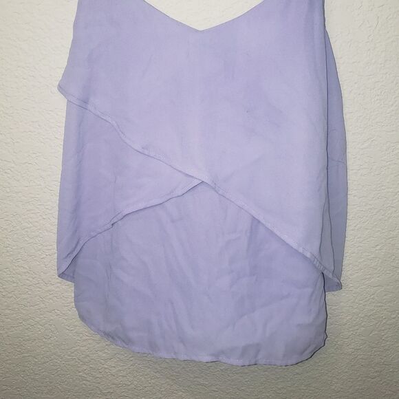 Kaari blue Up Cycled lavender ruffle flowy blouse tank top Small - Picture 5 of 6